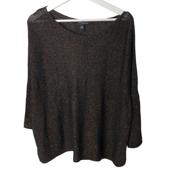 EILEEN FISHER Organic Linen Cold Shoulder Metallic Brown Sweater 2X 2XL - Picture 13 of 13